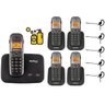 Kit Telefone Fixo sem Fio 2 Linhas com 4 Ramal Bina Headset - 1