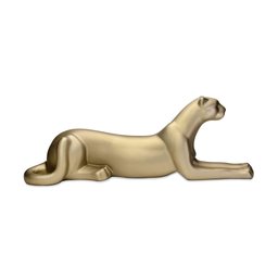 Escultura Decorativa Onça Deitada Ouro Velho Fosco 17,5x52x13 cm - D'Rossi - 3