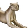 Escultura Decorativa Onça Deitada Ouro Velho Fosco 17,5x52x13 cm - D'Rossi - 4