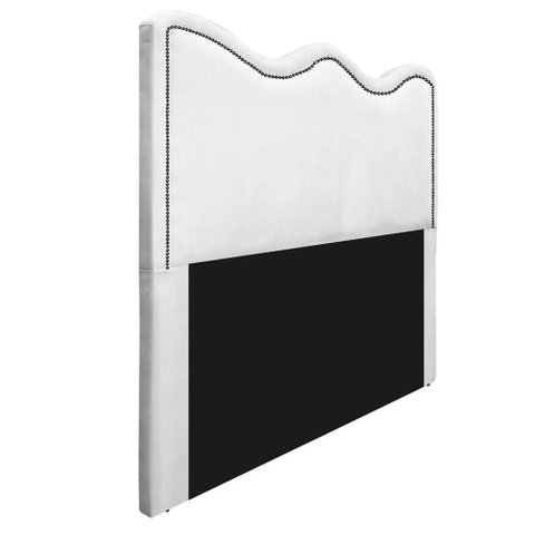 Cabeceira Casal Bari P02 140 cm Para Cama Box Suede Branco