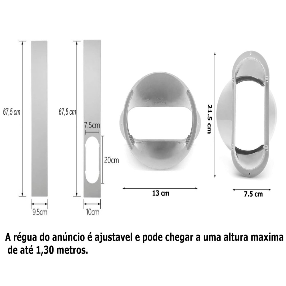 Kit de Janela Ar Condicionado Portátil Ajustável Komeco Kp 13qc G1 - 2