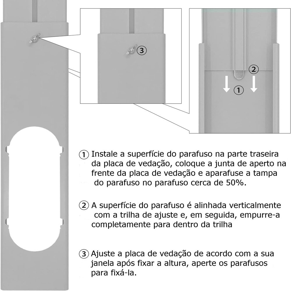 Kit de Janela Ar Condicionado Portátil Ajustável Komeco Kp 13qc G1 - 3