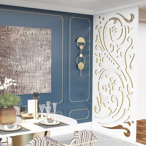 Painel Vazado Divisória Mdf Marselha Branco - 1,20x2,60m