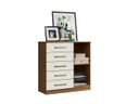 Ver imagem 3 de Cômoda Sapateira Milão 1 Porta 5 Gavetas - Atacama/ Off White Aramóveis