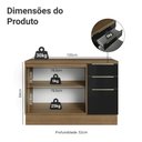 Ver imagem 2 de Balcão de Cozinha 120 Cm 2 Portas 3 Gavetas Rustic/preto Lux Madesa Rustic/preto