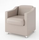 Ver imagem 2 de Kit 6 Poltronas Decorativa Reforçada Recepção Clinica Salão Courino Bege