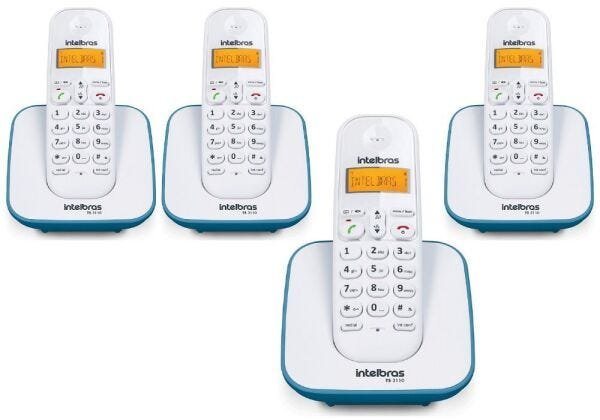 Kit Telefone sem Fio TS 3110 com 3 Ramal TS 3111 Intelbras - 1