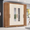 Ver imagem 1 de Guarda Roupa Casal 6 Portas 3 Gavetas com Espelho B367 Nature/off White - Briz