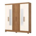 Ver imagem 7 de Guarda Roupa Casal 6 Portas 3 Gavetas com Espelho B367 Nature/off White - Briz