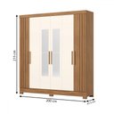 Ver imagem 4 de Guarda Roupa Casal 6 Portas 3 Gavetas com Espelho B367 Nature/off White - Briz