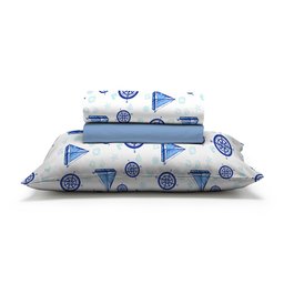 Jogo de Cama Infantil 150 Fios Fiori Solteiro - (7683) - 1