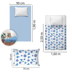 Jogo de Cama Infantil 150 Fios Fiori Solteiro - (7683) - 4