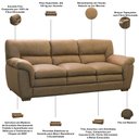 Ver imagem 4 de Sofá 3 Lugares para Sala de Estar 230cm Boston F04 Nobuck Marrom - Lyam Decor