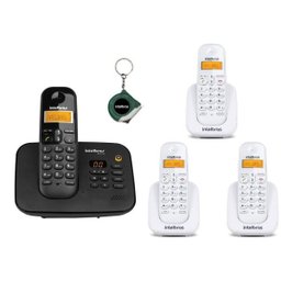 Kit Telefone Fixo sem Fio com Secretaria Eletronica 3 Ramal - 1