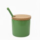 Ver imagem 1 de Porta Condimentos Cerâmica e Bambu Moderno 300ml - Luxo:verde