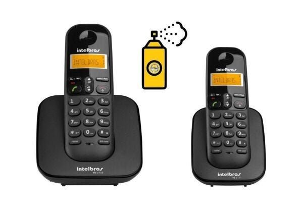 Kit Aparelho de Telefone Fixo de Mesa sem Fio Bina com Ramal - 1