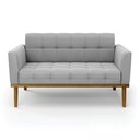 Ver imagem 6 de Poltrona Namoradeira Decorativa Karen Pés Fixo em Madeira Castanho Suede Cinza G19 - Gran Belo