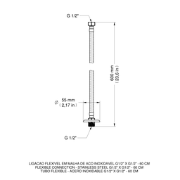 Ligação Flexível em Malha de Aço Inox 60 Cm - Docol - 2