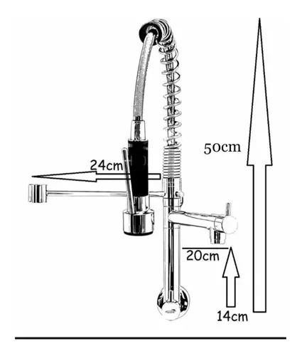 Torneira Cozinha Gourmet Monocomando de Parede Inox 50cm:inox Escovado - 4