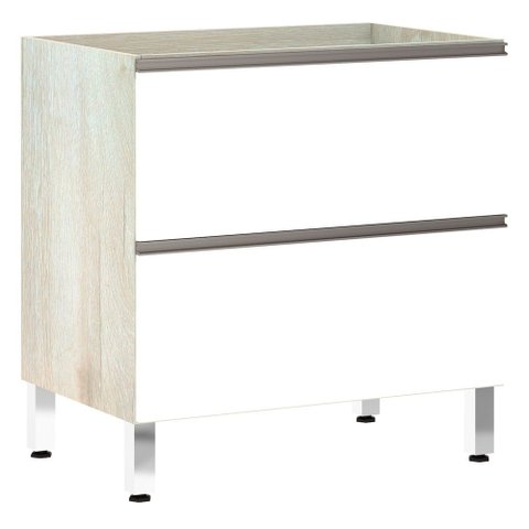 Balcão de Cozinha sem Tampo 80cm Misto 1 Porta Basculante e 1 Gavetão Luci Luciane Móveis