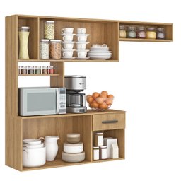 Cozinha Suspensa Lis 5 Portas Uma Gaveta - Mel Fellicci Móveis Compactas - 2