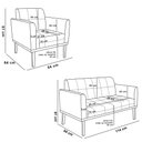 Ver imagem 4 de Conjunto Poltrona e Namoradeira Decorativas Karen Pés Fixo em Madeira Castanho Suede Verde G19 - Gra