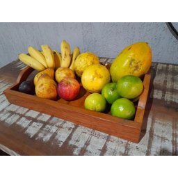 bandeja fruteira em madeira maciça de demolição - 8