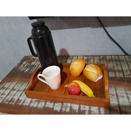 bandeja fruteira em madeira maciça de demolição - 7