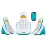 Kit Aparelho de Telefone Fixo de Mesa sem Fio Bina e 2 Ramal - 1