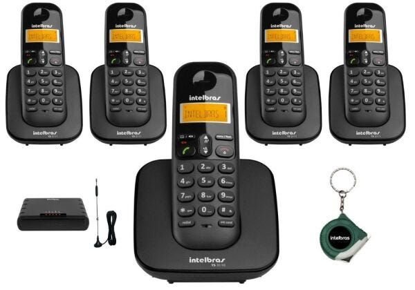 Kit Telefone sem Fio Ts 3110 com 4 Ramal e Entrada para Chip - 1