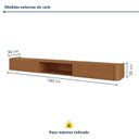 Ver imagem 3 de Rack para TV até 75 Polegadas 2 Gavetas Suspenso 100% MDF 180cm Oslo Marrom