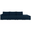 Ver imagem 5 de Sofá Ilha Modulado Milos 312cm Puff Lateral Veludo Azul Marinho G33 - Gran Belo