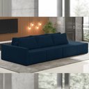 Ver imagem 1 de Sofá Ilha Modulado Milos 312cm Puff Lateral Veludo Azul Marinho G33 - Gran Belo