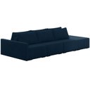 Ver imagem 2 de Sofá Ilha Modulado Milos 312cm Puff Lateral Veludo Azul Marinho G33 - Gran Belo