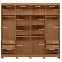 Ver imagem 3 de Guarda Roupa Casal 8 Portas 4 Gavetas Master New com Pés e Cabeceira Casal Loanda com Gavetas Jatob