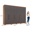 Ver imagem 2 de Guarda Roupa Casal 8 Portas 4 Gavetas Master New com Pés e Cabeceira Casal Loanda com Gavetas Jatob