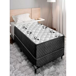 Cama Box Solteiro Conjugada Unyco D28 Ortopédico Preta - 2