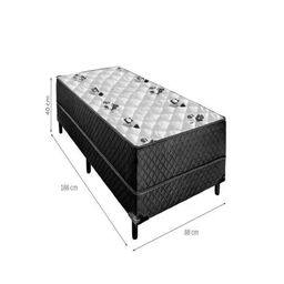 Cama Box Solteiro Conjugada Unyco D28 Ortopédico Preta - 3