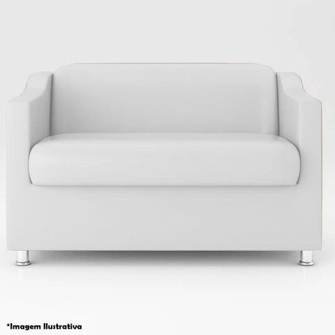 Namoradeira 2 Lugares Luiza Sintético Branco