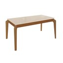 Ver imagem 1 de Mesa de Sala Jantar Petra C- Tampo Madeirado C- Vidro 100x200cm Carvalho-off White-vidro Off White