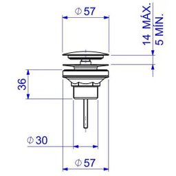 VÁLVULA DE ESCOAMENTO CLICK BLACK MATTE - 1601.BL.CLI.MT - DECA - 2