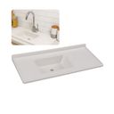 Ver imagem 1 de Pia de Cozinha Mármore Sintético Branco 55x100cm Cuba Fibra: Branco