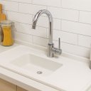 Ver imagem 2 de Pia de Cozinha Mármore Sintético Branco 55x100cm Cuba Fibra: Branco