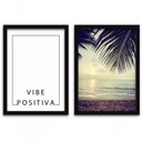 Ver imagem 1 de Conjunto Quadros 2pçs 40X60 Vibe Positiva Moldura Preta