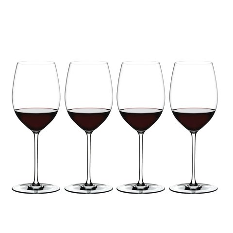 Kit 4 Taças Vinho Riedel Fatto a Mano Merlot Haste Colorida Cor:branco