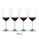 Ver imagem 5 de Kit 4 Taças Vinho Riedel Fatto a Mano Merlot Haste Colorida Cor:branco