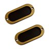 Par de Puxador Concha Sobrepor Pequeno Preto-dourado - 2