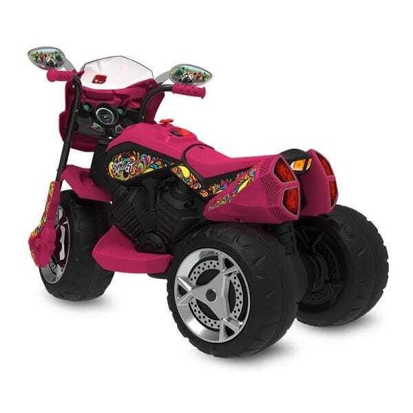 Moto Elétrica Infantil - Thunder - 12V - Rosa Pink - Bandeirante