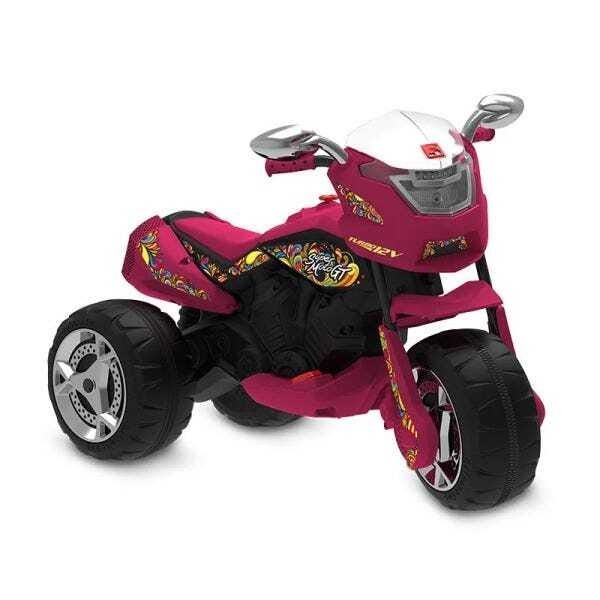 Moto Elétrica Infantil - Thunder - 12V - Rosa Pink - Bandeirante