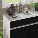 Ver imagem 7 de Balcão Gabinete de Pia Armário de Cozinha 150 cm 2 Gavetas 2 Portas (Com Tampo) Branco/Preto Glamy Madesa